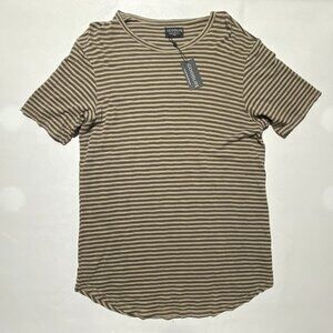 NEW Size L Mens Goodlife Short Sleeve T-Shirt Cotton Rayon Timber Striped $75